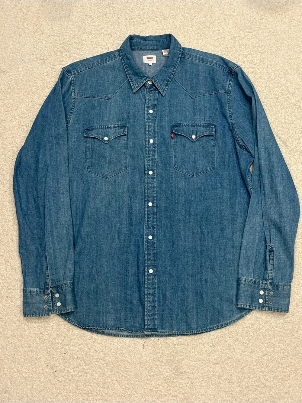 Levi's Men's Blue Denim Western Shirt